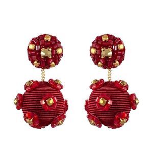 Suzanna Dai Romanov Drop Earrings in Wine & Gold